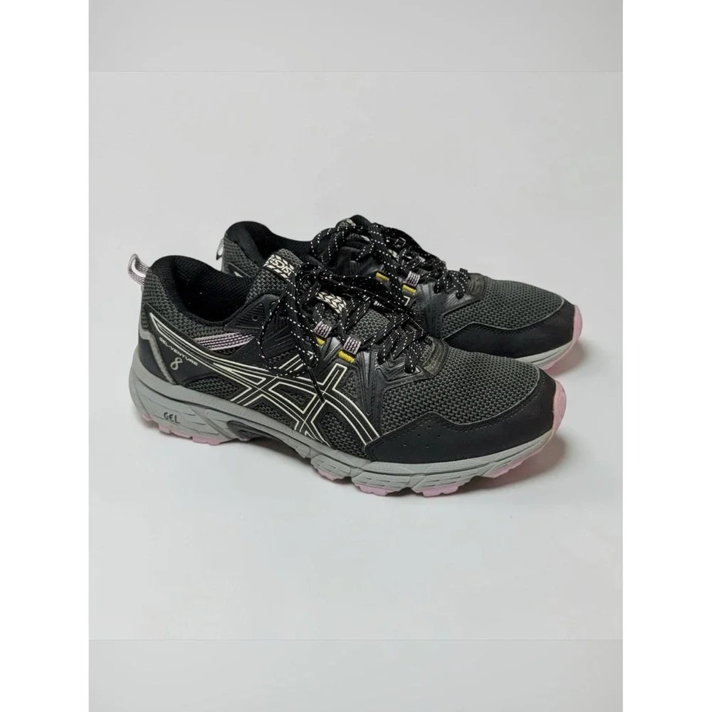 Asics Womens Gel Venture 8 Black Running Shoes‎ Sneakers Size 9 Activewear